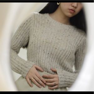 CABLE KNIT WHITE CREAM SWEATER